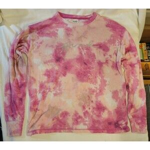 PINK Victoria's Secret Multi Color Long Sleeve Tie Dye Lounge T-Shirt - Sized XS